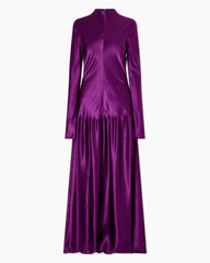 Luxe Party Satin Drop Waist Maxi Gown