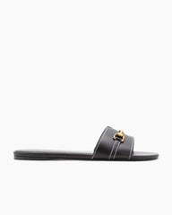Casual City Slide Sandals With Metal Detail