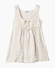 Summer Brunch Linen Bow A Line Mini Dress