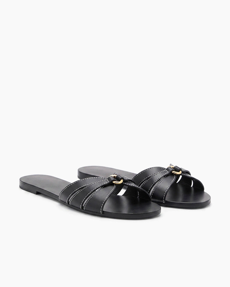 Casual Beach Slip On Flat Strap Sandal Slides