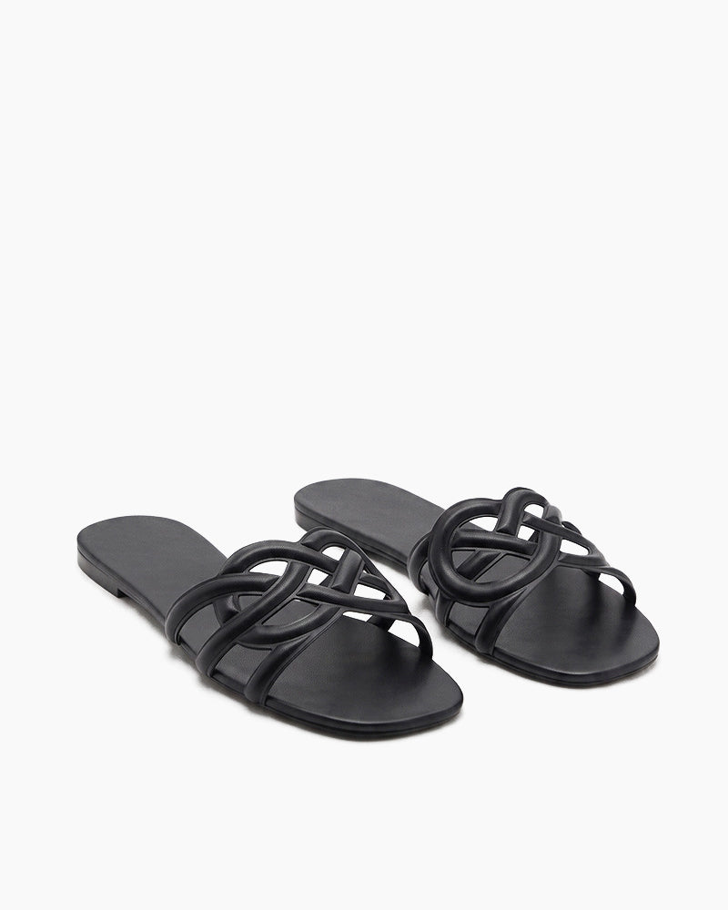 Casual Beach Day PU Slide Sandal Flats