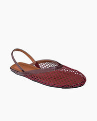 Minimalist Mesh Round-Toe Slingback Flats