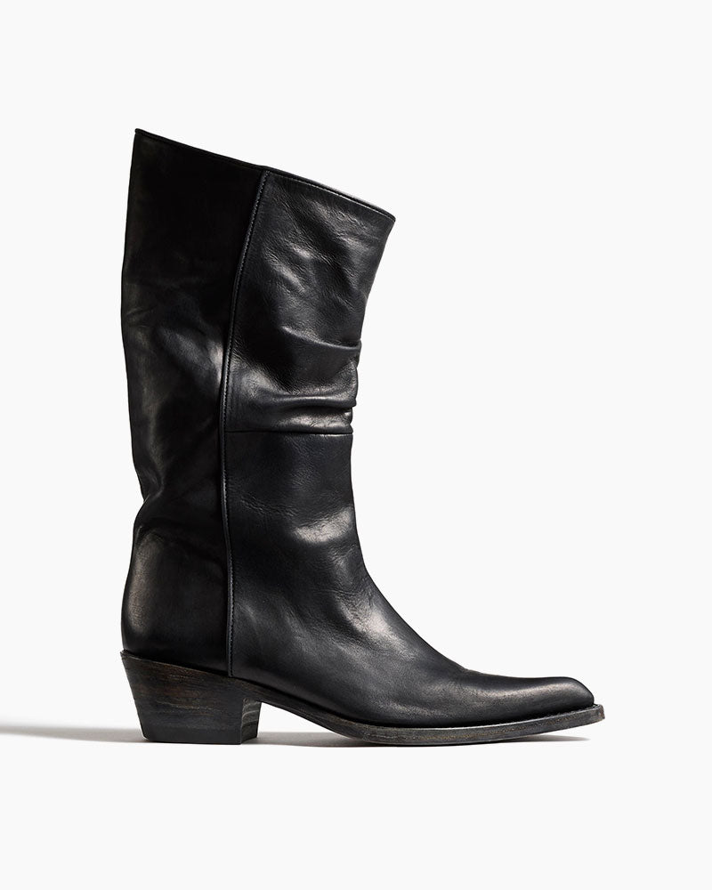 City-Stroll-Black-Square-Toe-Block-Heel-Boots-7