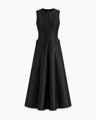Sleeveless-Round-Neck-Travel-Midi-Dress-With-Flap-Pockets-6