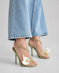 Women's Calla Bloom Sculptural Floral Stiletto Sandals