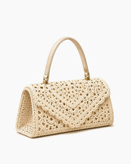 Chic Crochet Lace Texture Mini Top Handle Bag