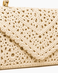 Chic Crochet Lace Texture Mini Top Handle Bag