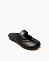 Women's Minimalist Leather Split-Toe Flat Mules