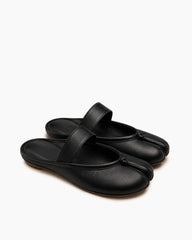 Women's Minimalist Leather Split-Toe Flat Mules