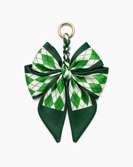 Elegant Printed Scarf Bow Bag Charm Keychain