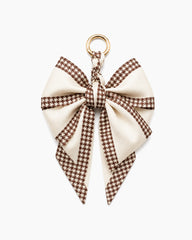 Elegant Printed Scarf Bow Bag Charm Keychain