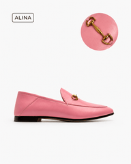 (Clean Up - US 12) Alina Sleek and Sophisticated Leather Flat Loafers