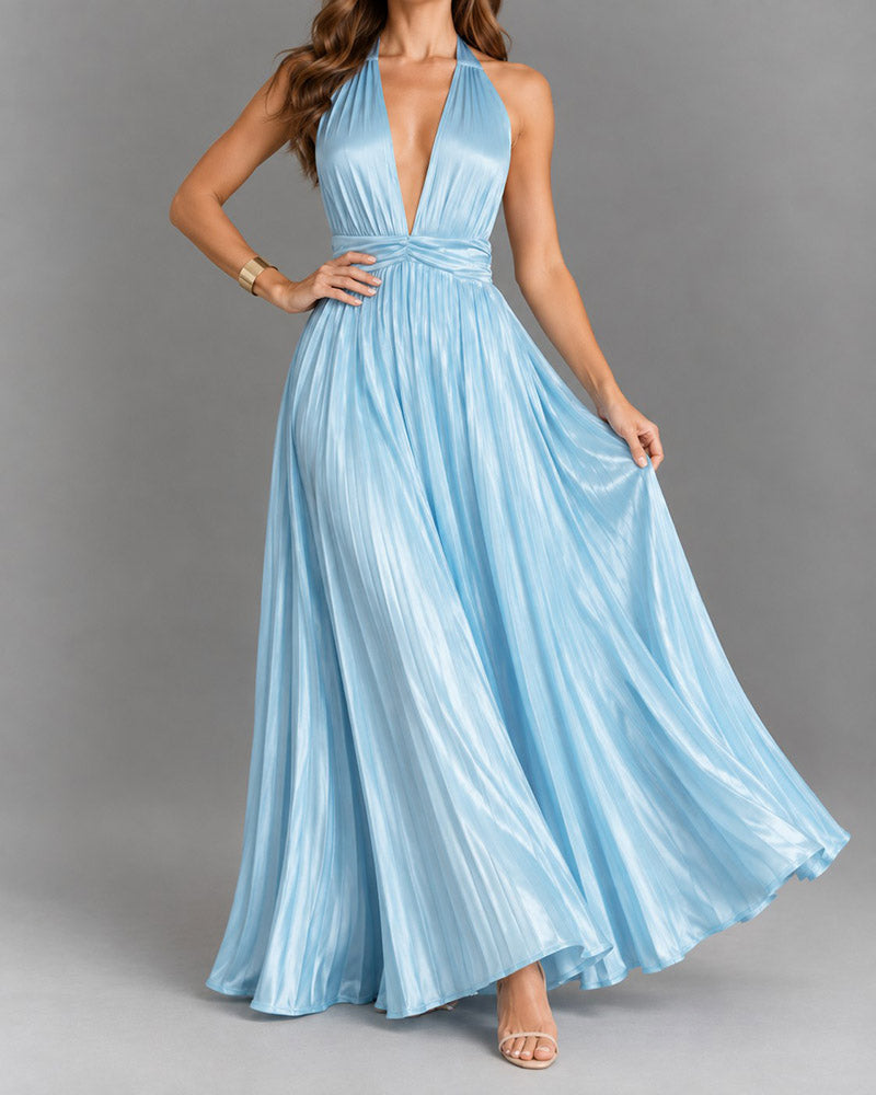 Glamorous-Party-Halter-Pleated-Maxi-Gown-Dress-3