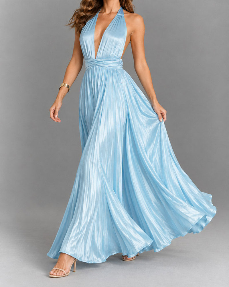 Glamorous-Party-Halter-Pleated-Maxi-Gown-Dress-1