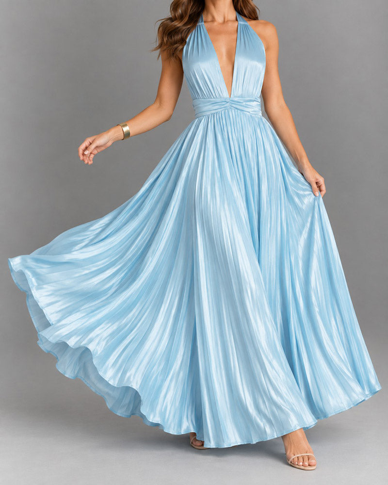 Glamorous-Party-Halter-Pleated-Maxi-Gown-Dress-4