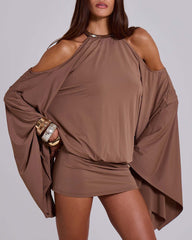 Coffee-Cape-Mini-Dress-For-Evening-Parties-8