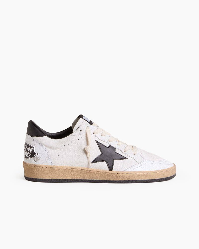 White Nappa Leather Sneakers with Star and Heel Tab