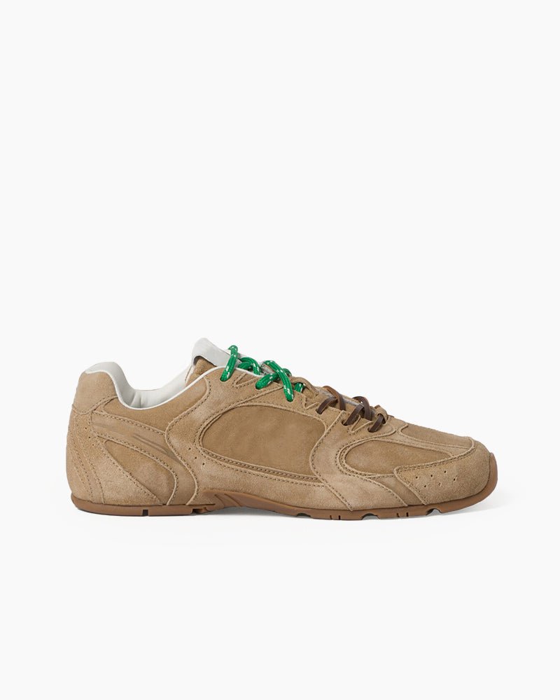 Suede Distressed Finish Mismatched Laces Sneakers