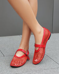 Mesh Mary Jane Flat Lightweight  Sandals