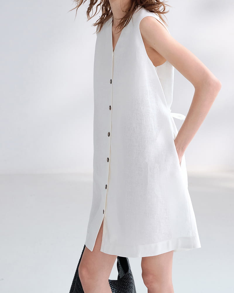 Summer-Office-Casual-Sleeveless-Linen-Shirt-Dress-14