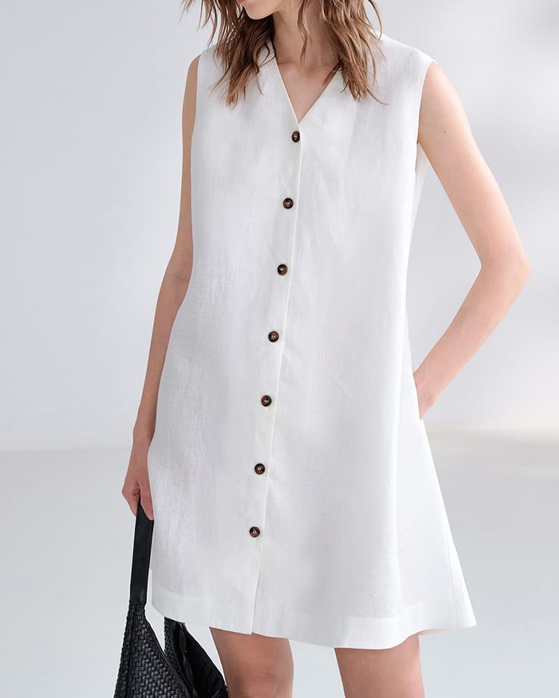 Summer-Office-Casual-Sleeveless-Linen-Shirt-Dress-15