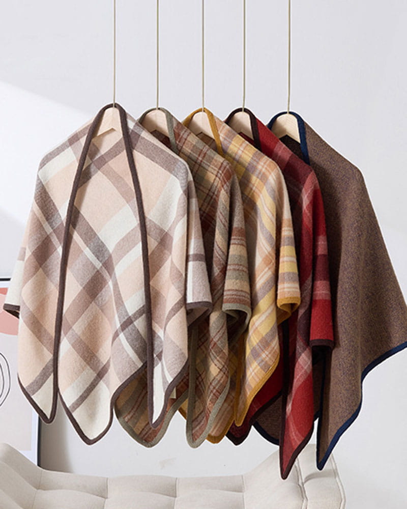 Cozy-Winter-Plaid-Wool-Triangle-Neck-Scarf-6