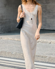 Summer-Citywalk-Minimalist-Linen-Midi-Dress-1