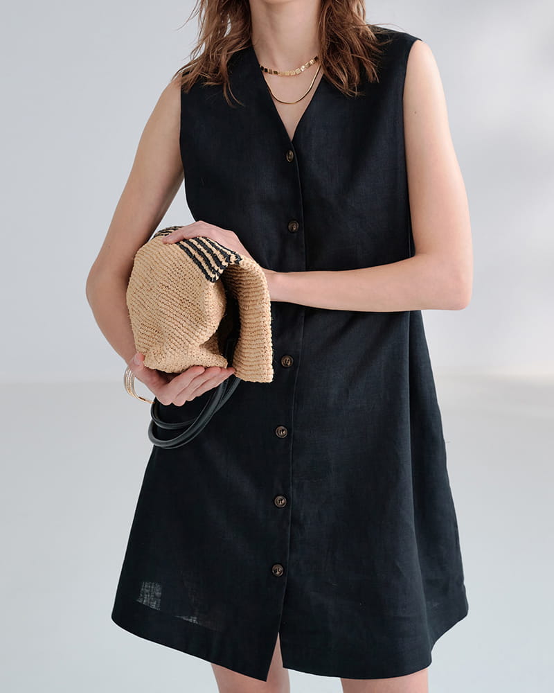 Summer-Office-Casual-Sleeveless-Linen-Shirt-Dress-11