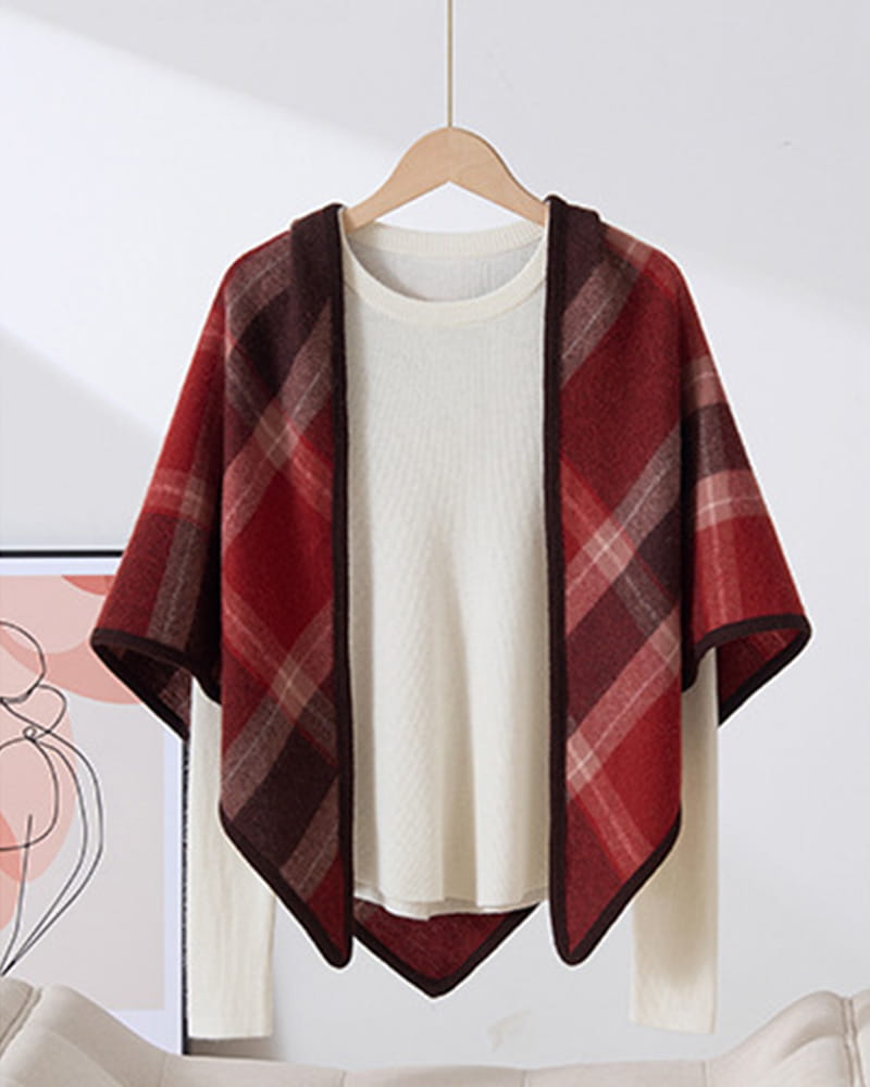 Cozy-Winter-Plaid-Wool-Triangle-Neck-Scarf-1
