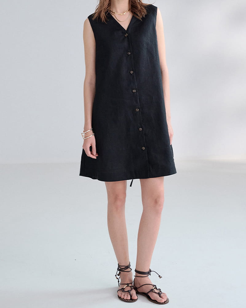 Summer-Office-Casual-Sleeveless-Linen-Shirt-Dress-7