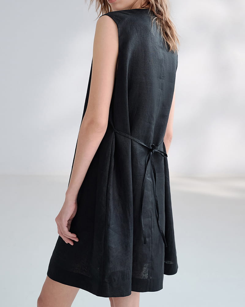 Summer-Office-Casual-Sleeveless-Linen-Shirt-Dress-8