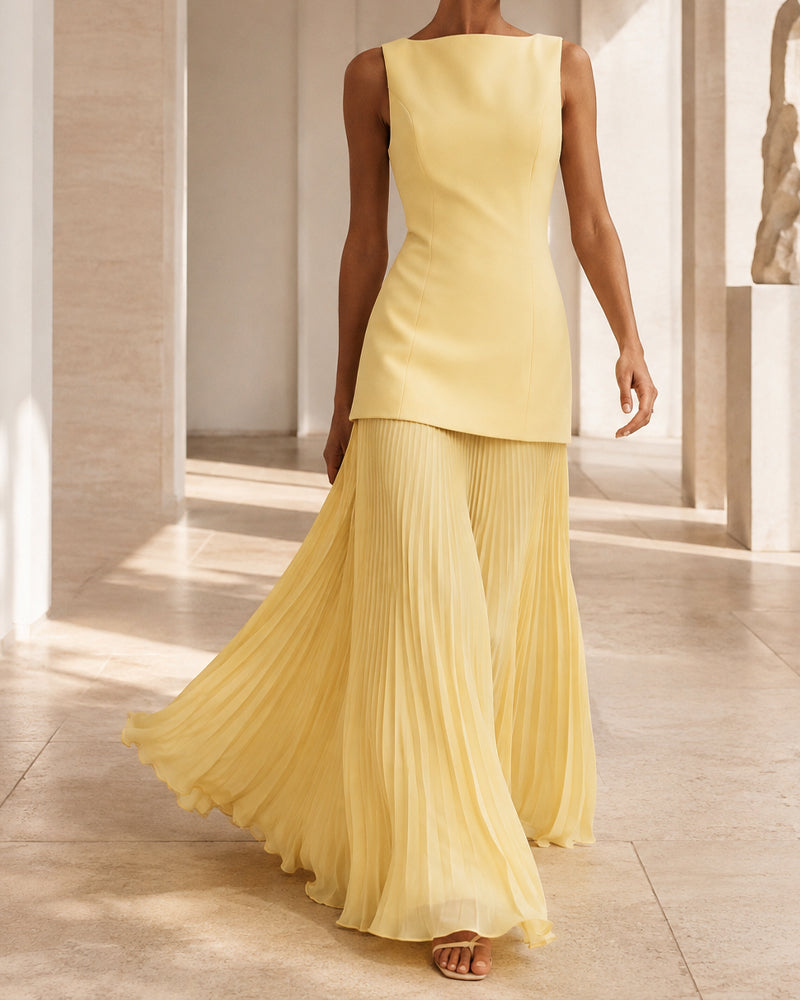 Sunlit-Soirée-Pleated-Boat-Neck-Maxi-Gown-26
