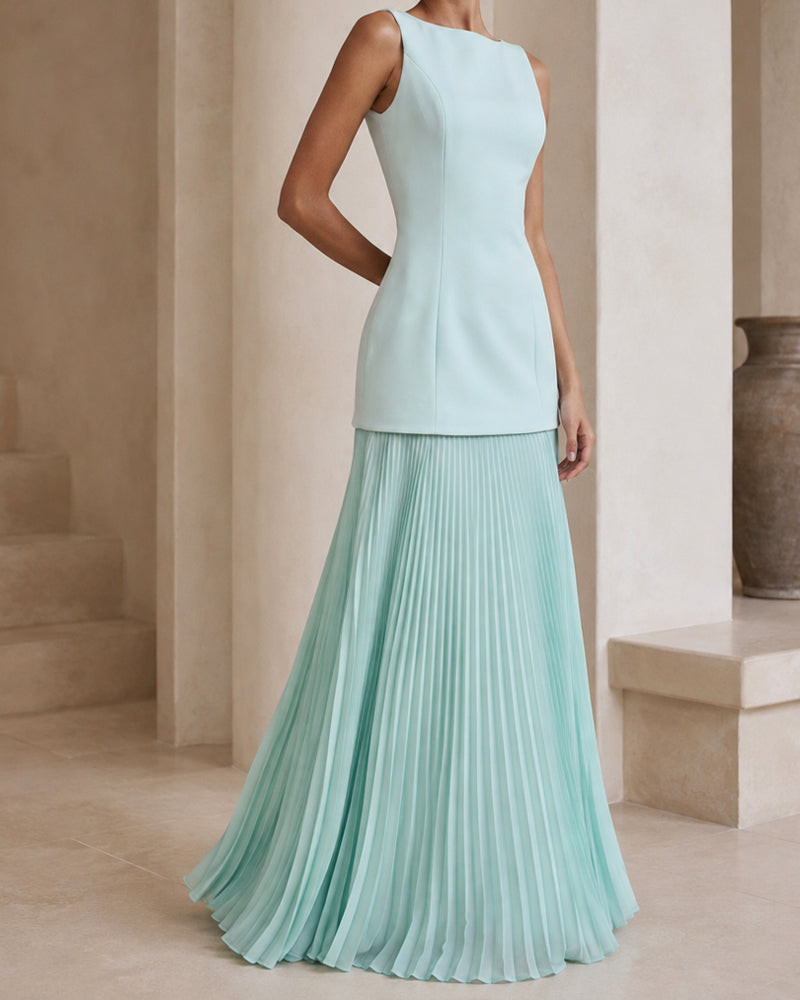 Sunlit-Soirée-Pleated-Boat-Neck-Maxi-Gown-9