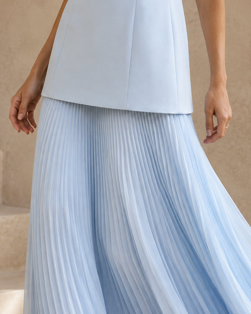 Sunlit-Soirée-Pleated-Boat-Neck-Maxi-Gown-1