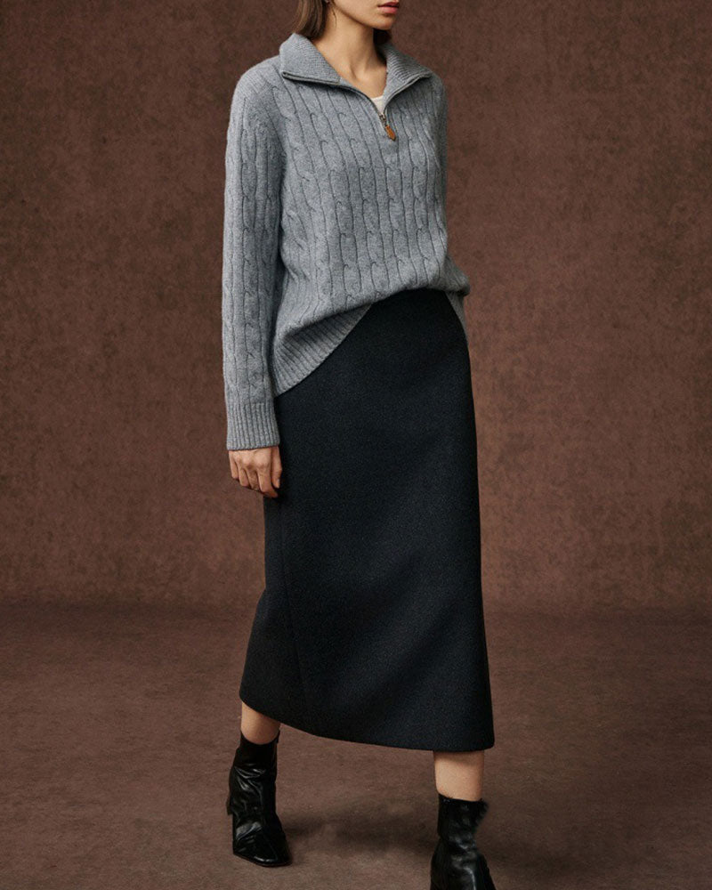 Chalet-Cashmere-Cable-Knit-Quarter-Zip-Pullover-Sweater-5