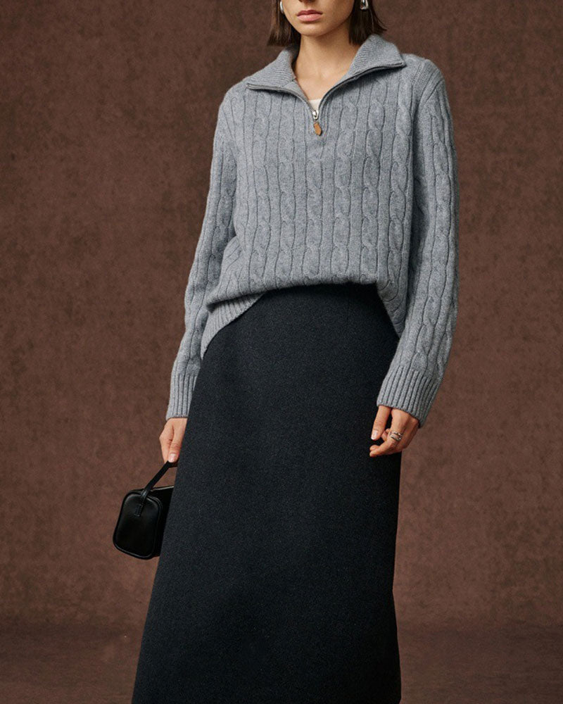 Chalet-Cashmere-Cable-Knit-Quarter-Zip-Pullover-Sweater-8