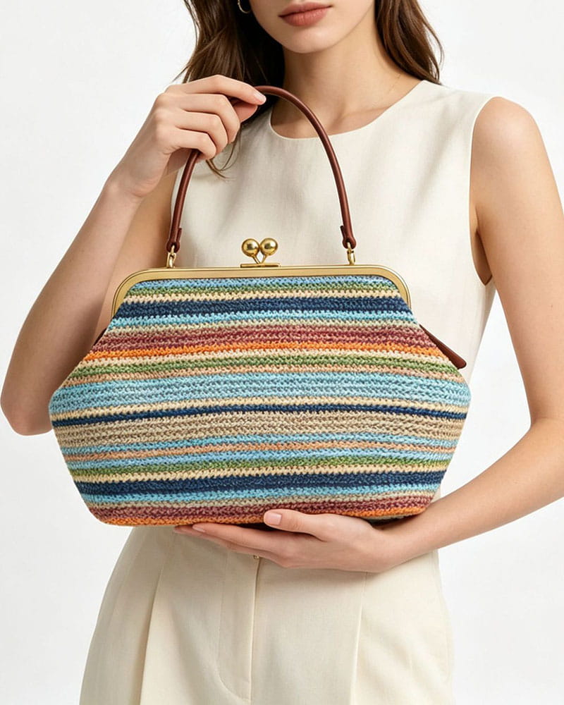Colorful-City-Outing-Woven-Top-Handle-Bag-5