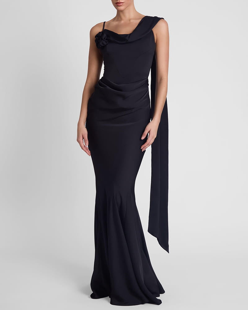 Romantic-Evening-Ruffled-Satin-Mermaid-Dress-4