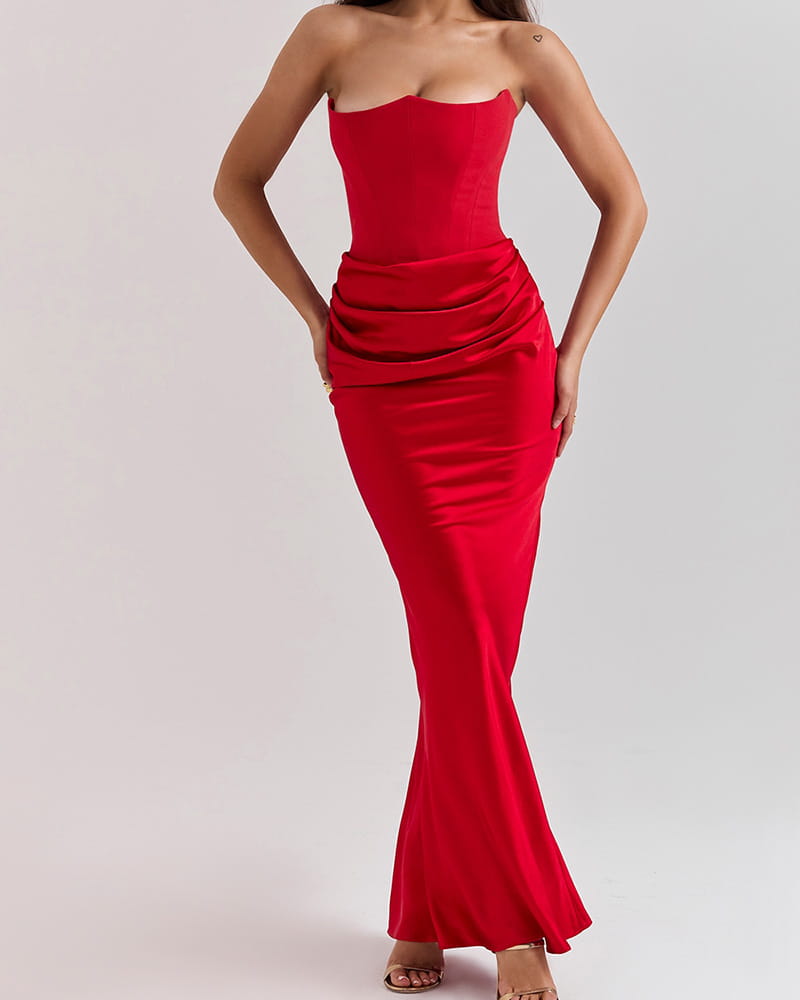 Garden-Soir¨¦e-Ivory-Strapless-Corset-Midi-Dress-29