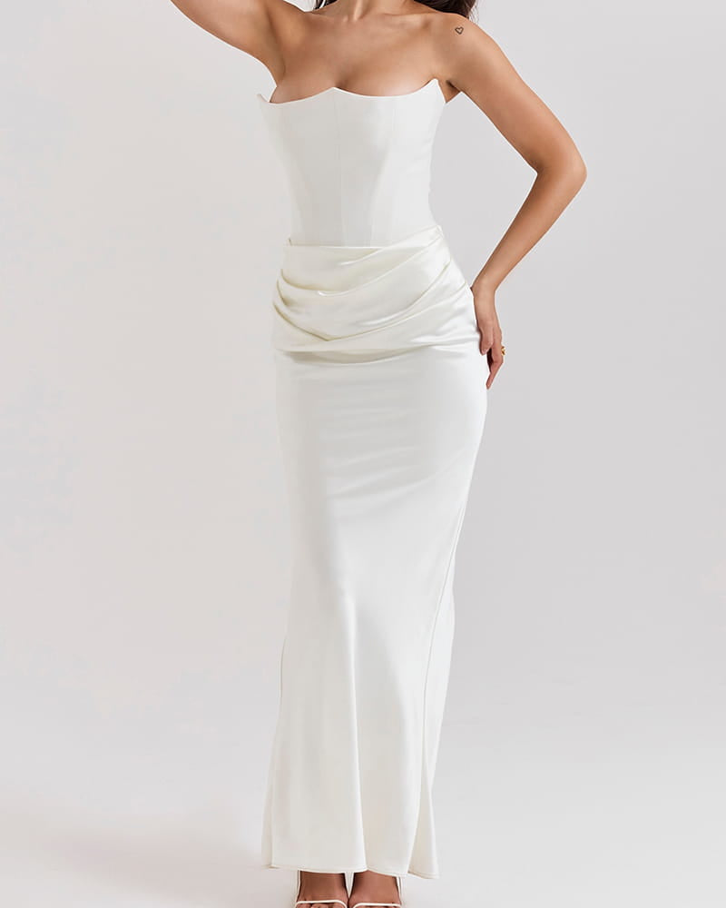 Garden-Soir¨¦e-Ivory-Strapless-Corset-Midi-Dress-37