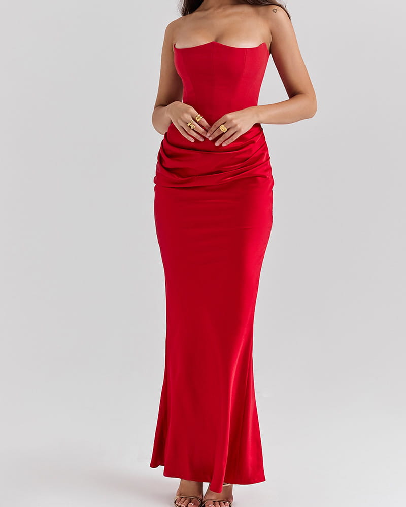 Garden-Soir¨¦e-Ivory-Strapless-Corset-Midi-Dress-27