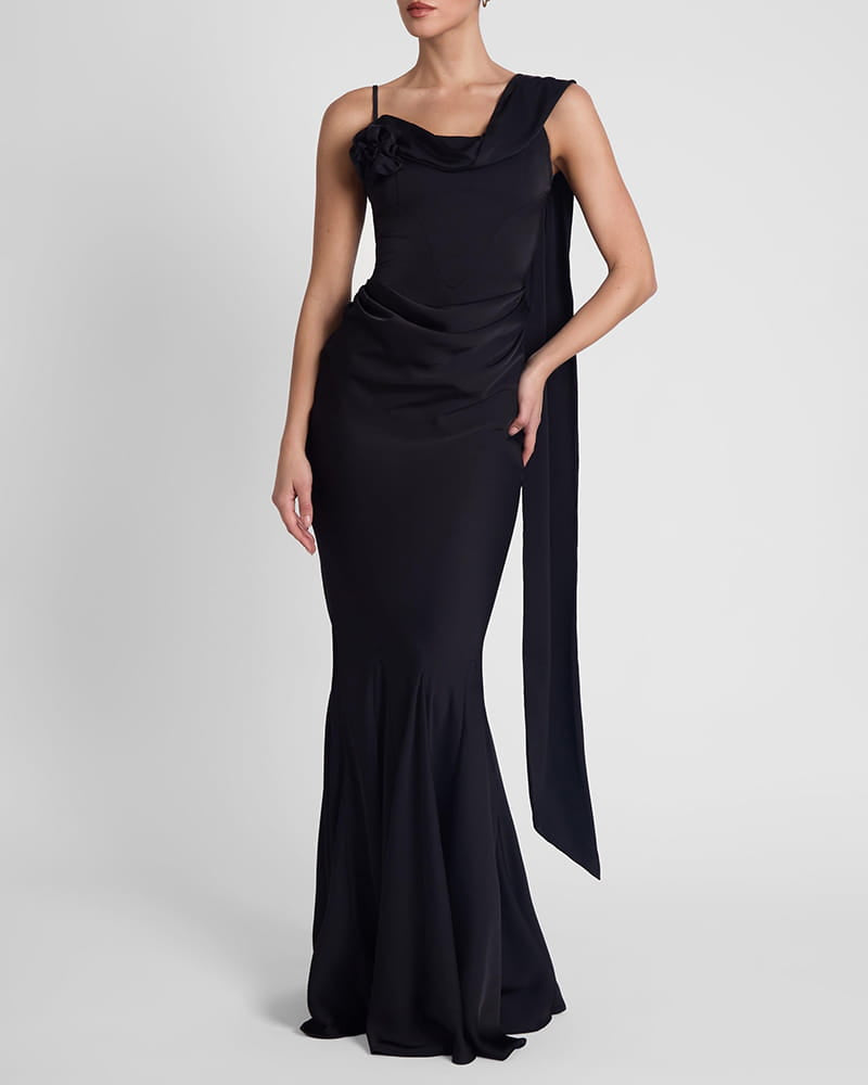 Romantic-Evening-Ruffled-Satin-Mermaid-Dress-3