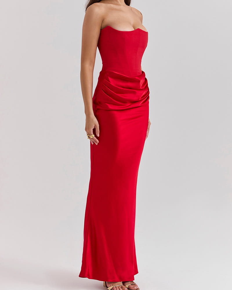 Garden-Soir¨¦e-Ivory-Strapless-Corset-Midi-Dress-26