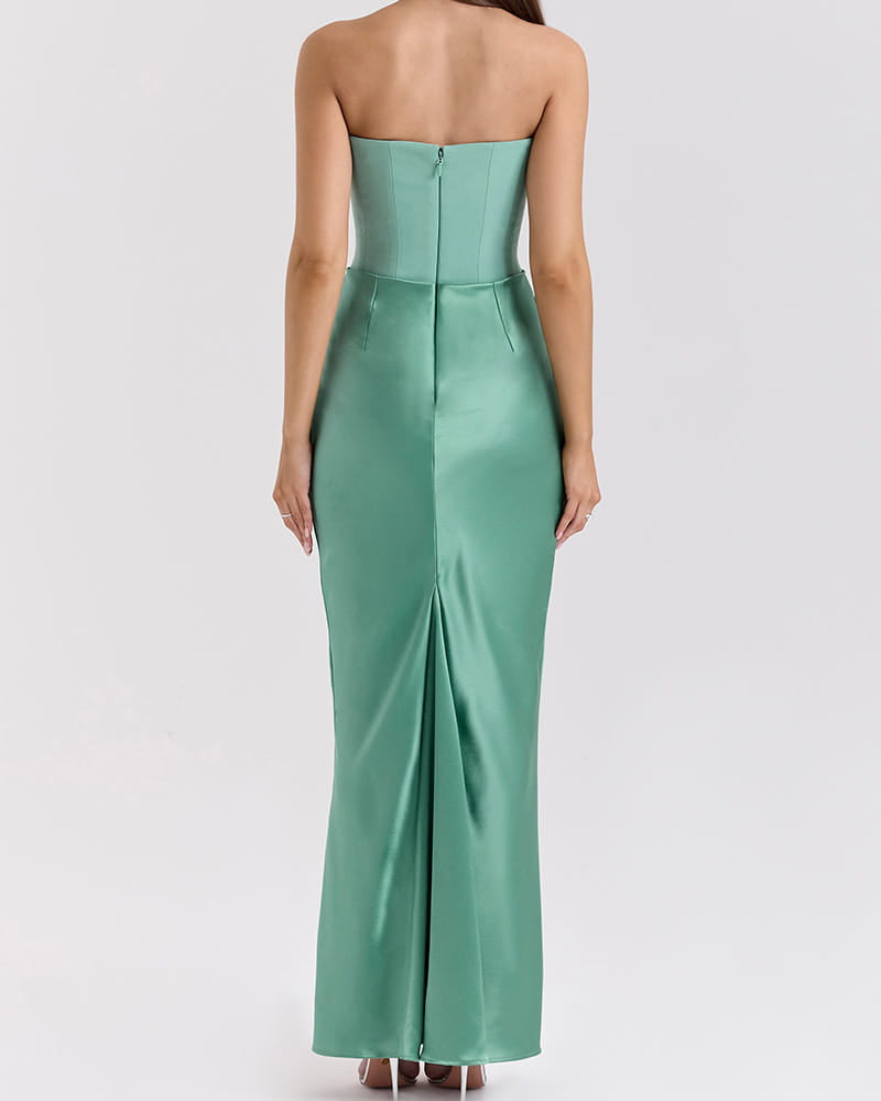 Garden-Soir¨¦e-Ivory-Strapless-Corset-Midi-Dress-8