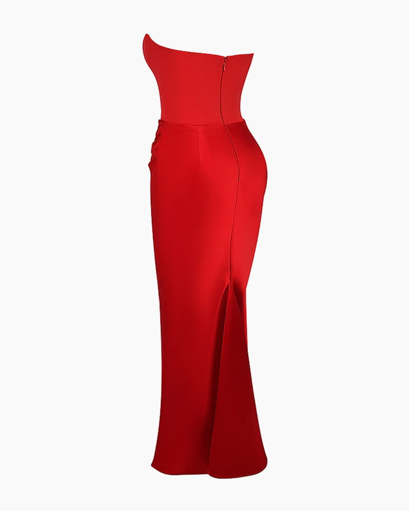 Garden-Soir¨¦e-Ivory-Strapless-Corset-Midi-Dress-25