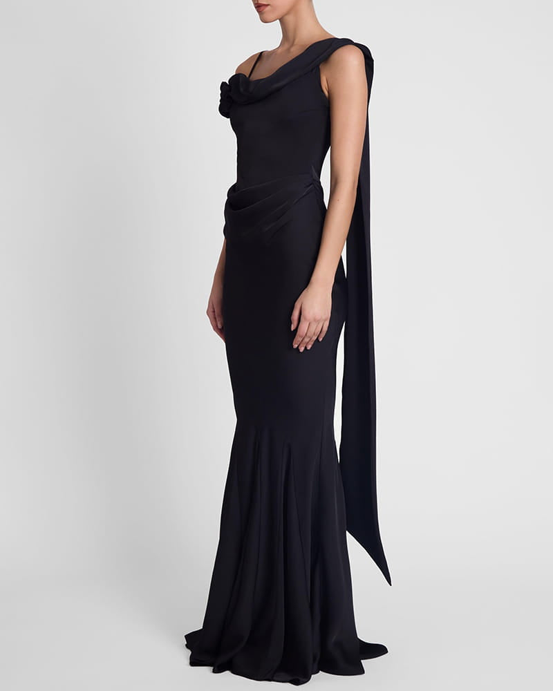 Romantic-Evening-Ruffled-Satin-Mermaid-Dress-2