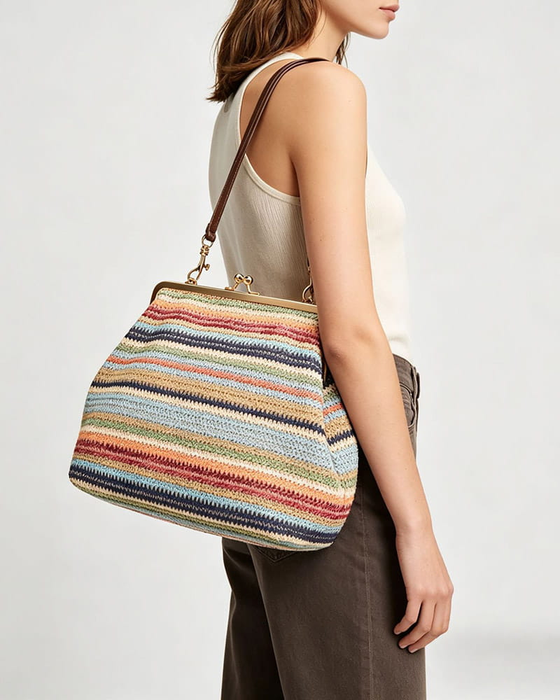 Colorful-City-Outing-Woven-Top-Handle-Bag-2
