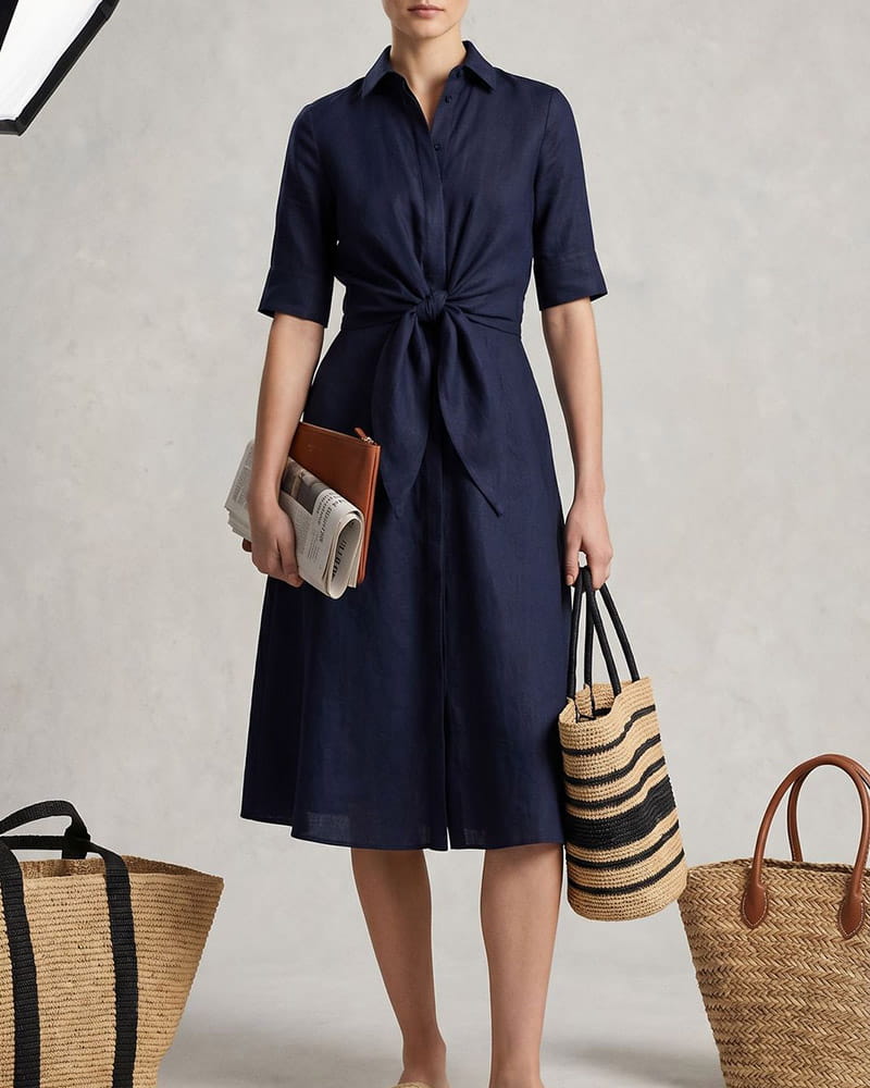 Summer-Office-Casual-Belted-Shirt-Dress-6