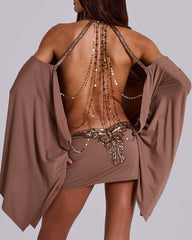 Coffee-Cape-Mini-Dress-For-Evening-Parties-2