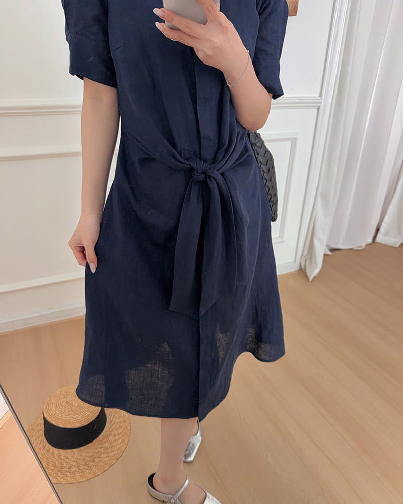 Summer-Office-Casual-Belted-Shirt-Dress-1